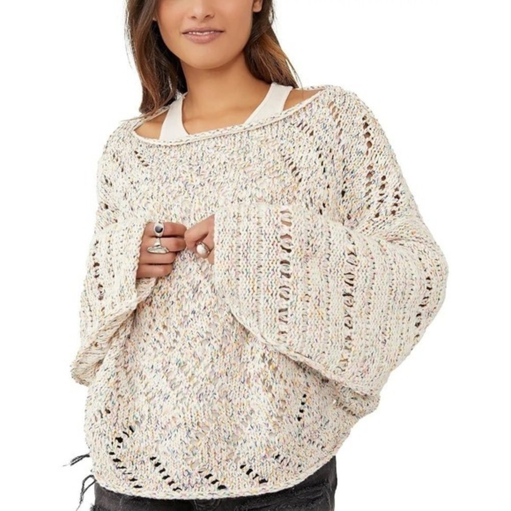 Free People Multicolor Crochet Sweater Size XS